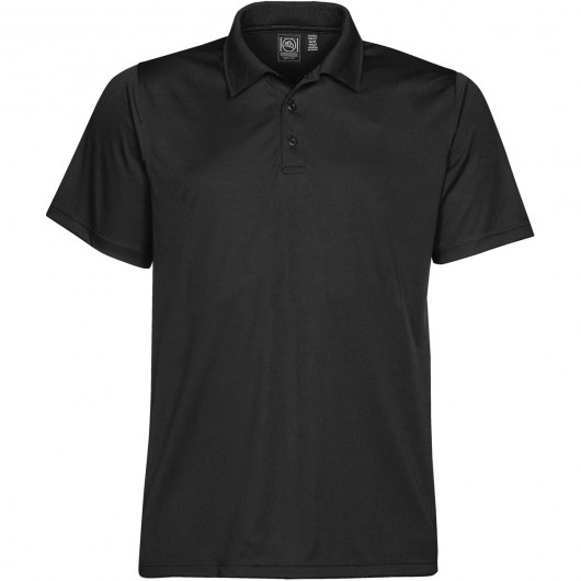 Black Mens Eclipse Pique Polos